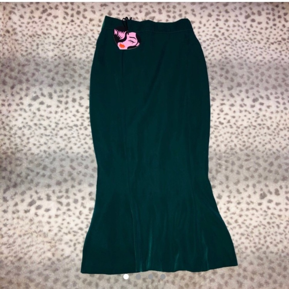 Micheline Pitt hunter green pencil skirt